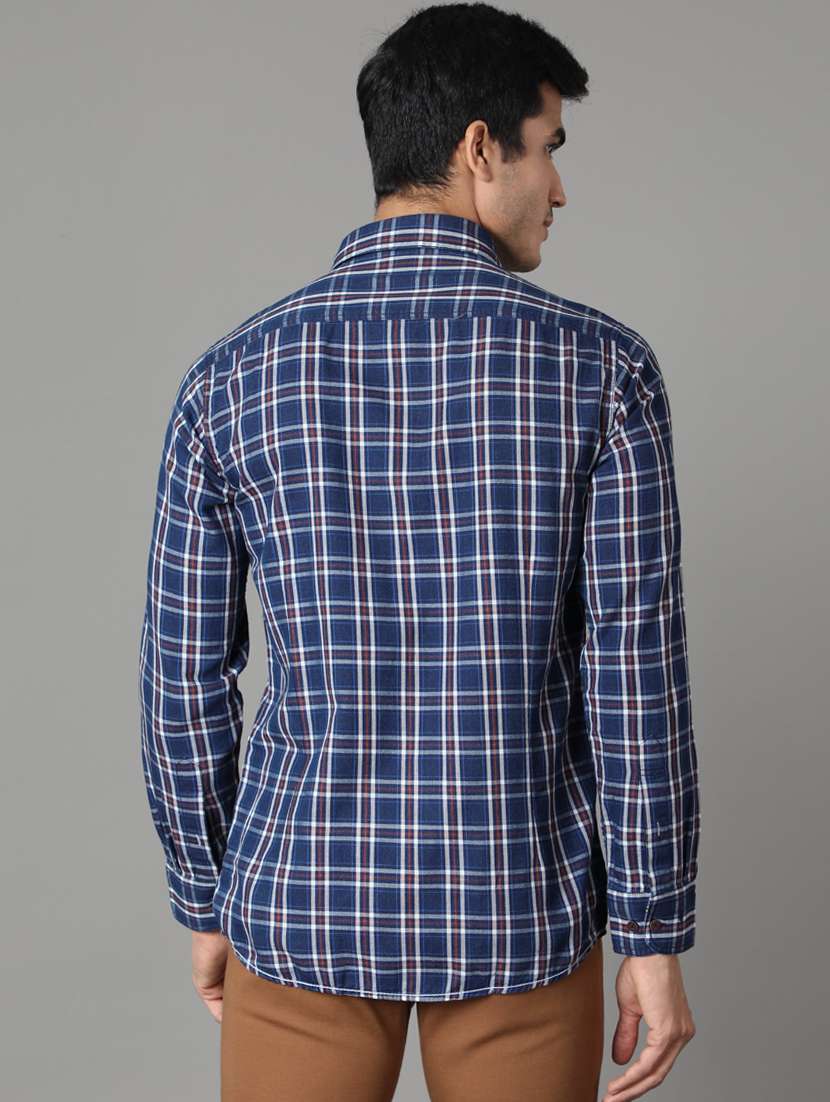 blue checkered casual shirt - 17562605 -  Standard Image - 2