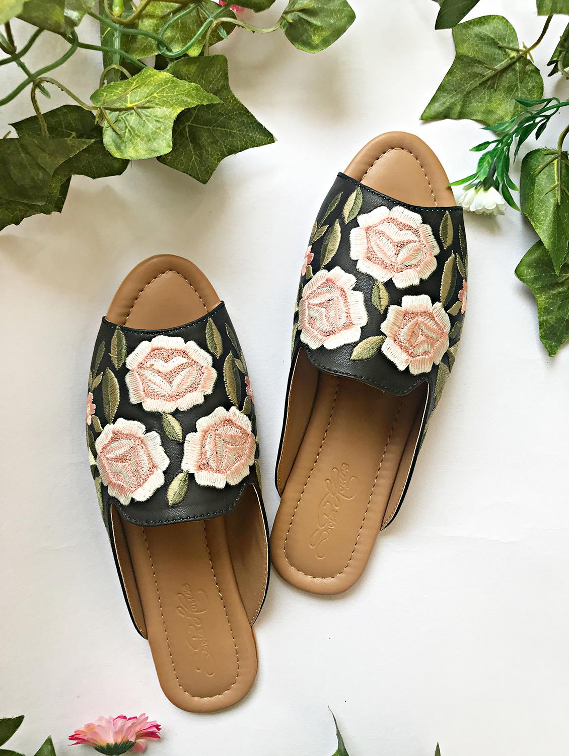 multi colored faux leather slip on sandals - 17563044 - Standard Image - 2