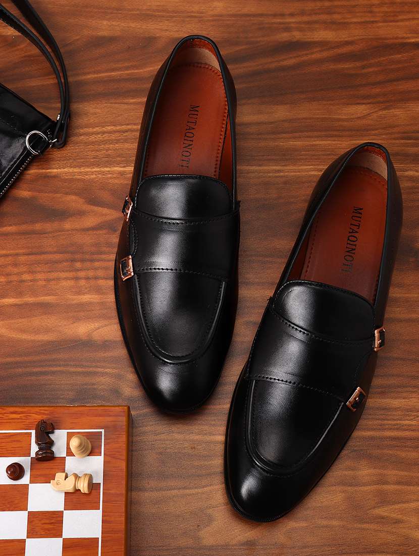 black patent leather slip on loafers