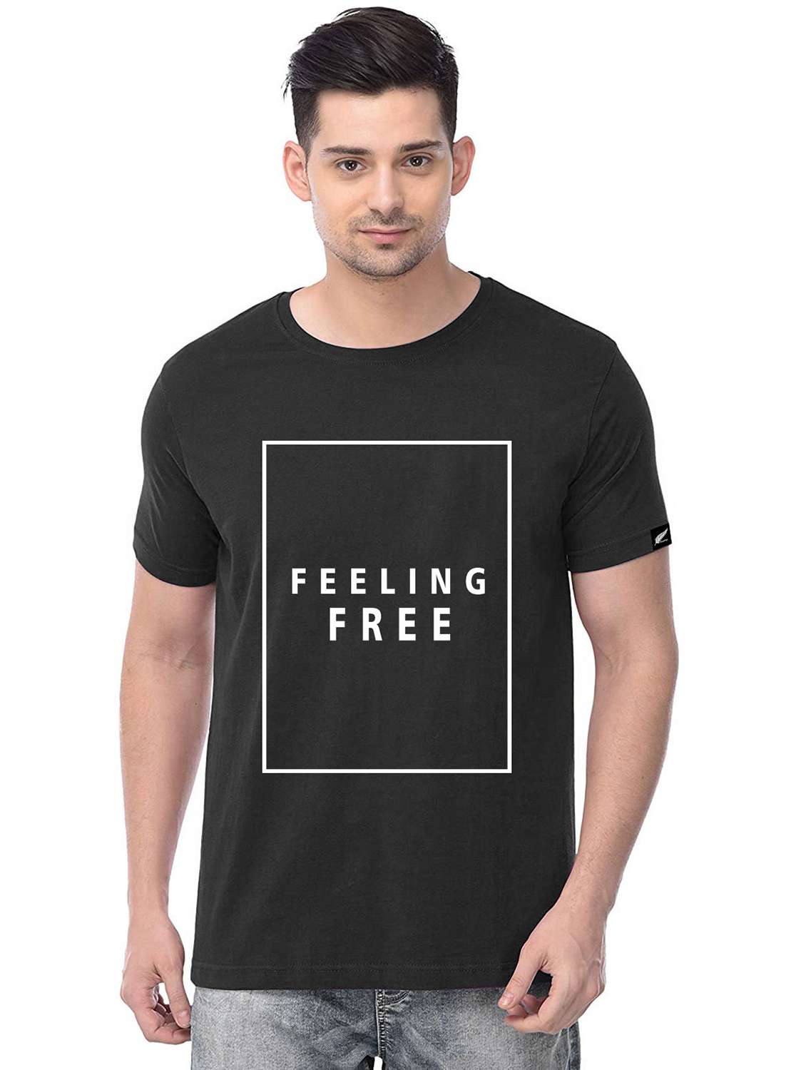 black front print t-shirt 