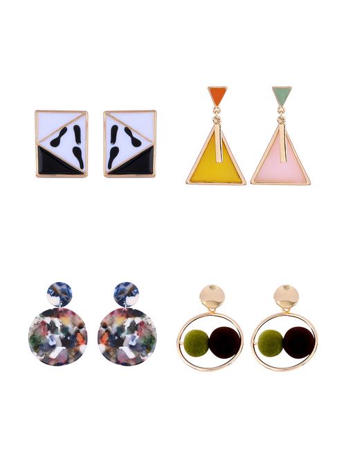 multi colored metal drop earrings - 17563822 - Standard Image - 0
