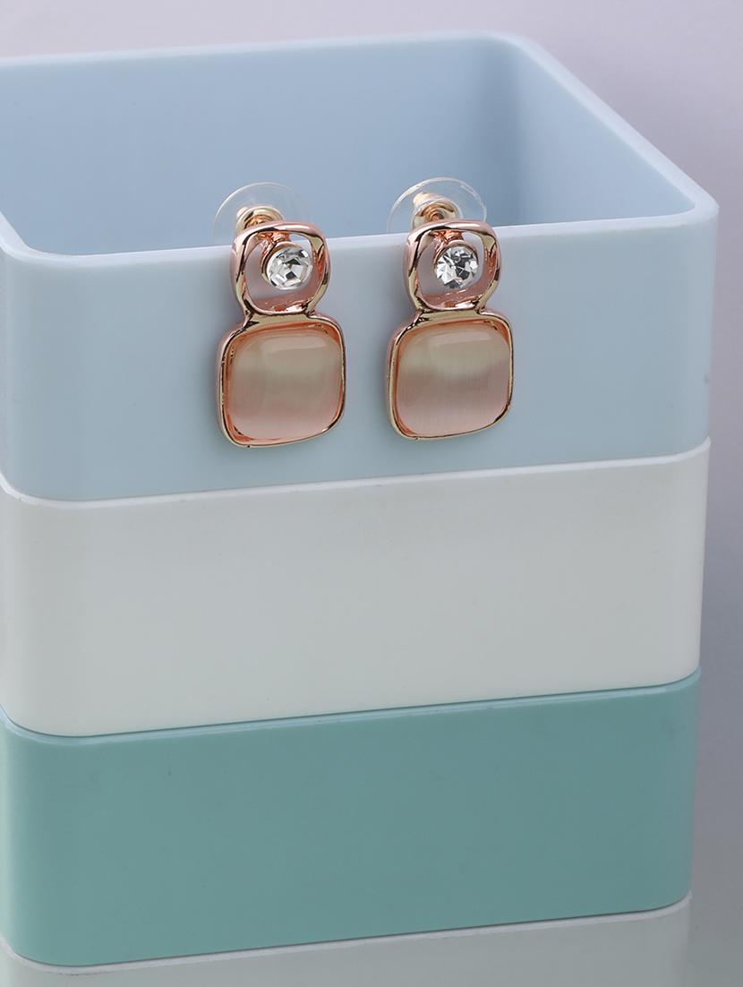 gold metal drop earrings - 17563843 -  Zoom Image - 0
