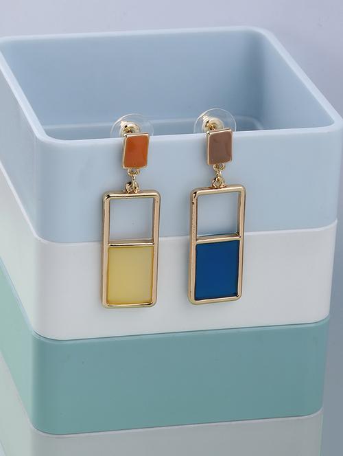 multi colored metal drop earring - 17563891 - Standard Image - 0
