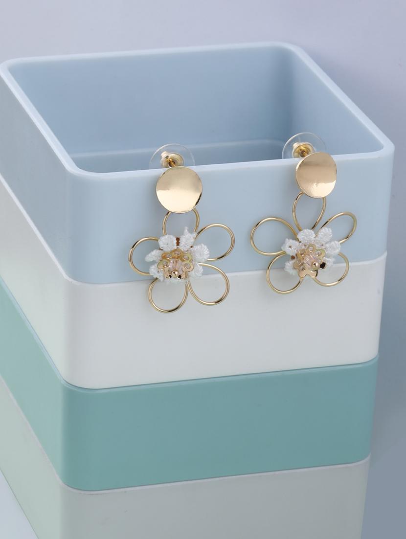 gold metal drop earring - 17563903 - Zoom Image - 0