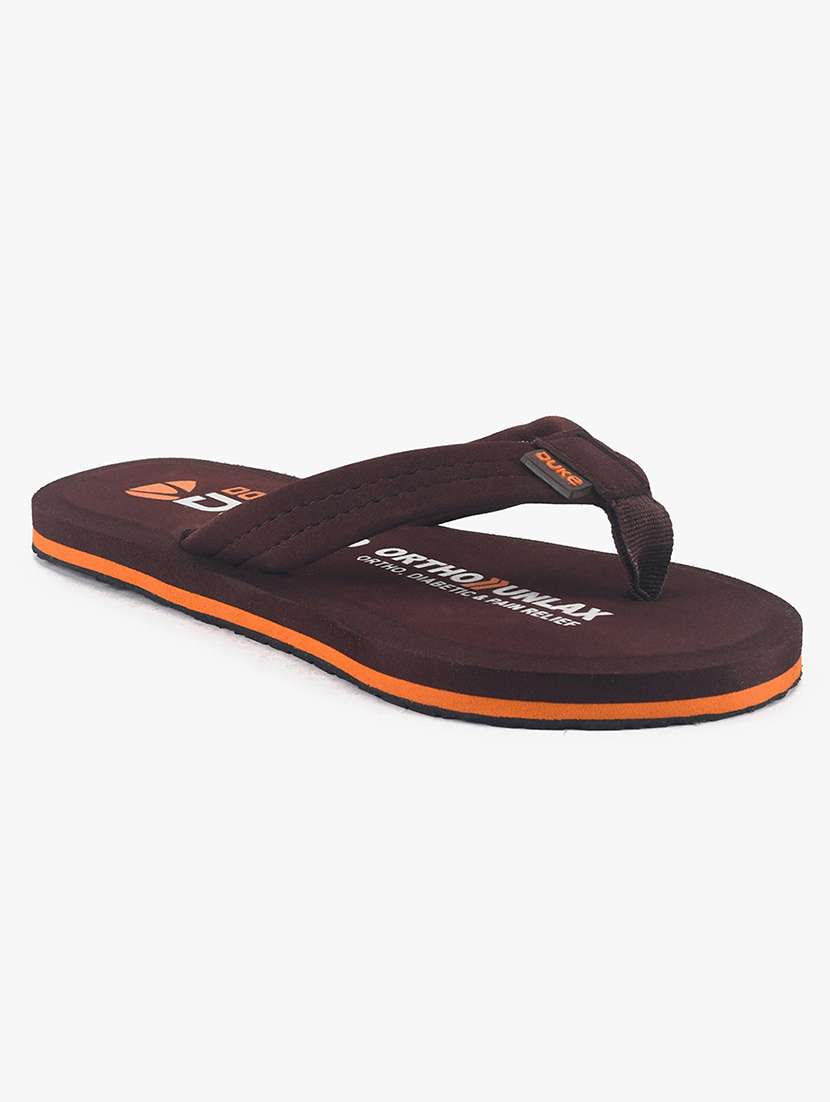 brown rubber  flip flops