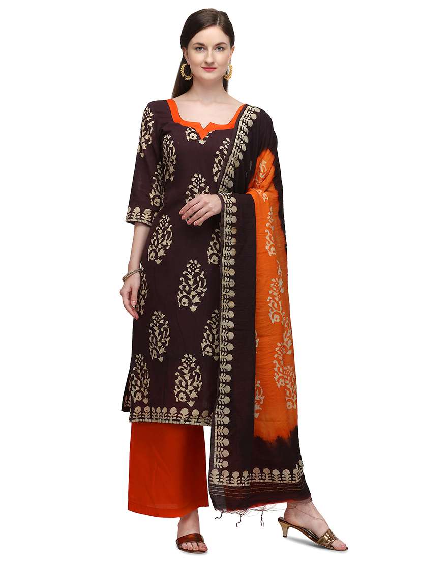 batik printed unstitched suit