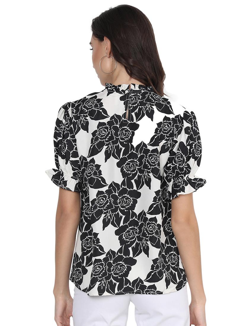 crew neck floral top - 17564803 - Standard Image - 2