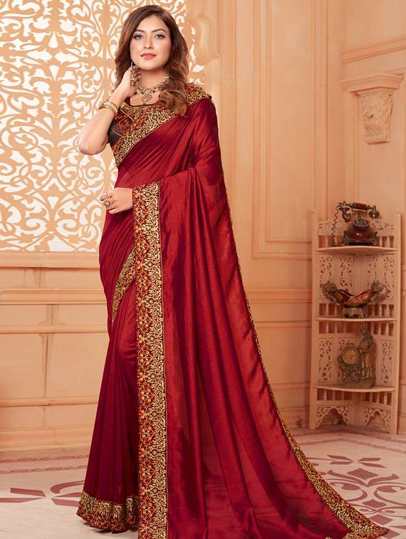 zari embroidered saree with blouse