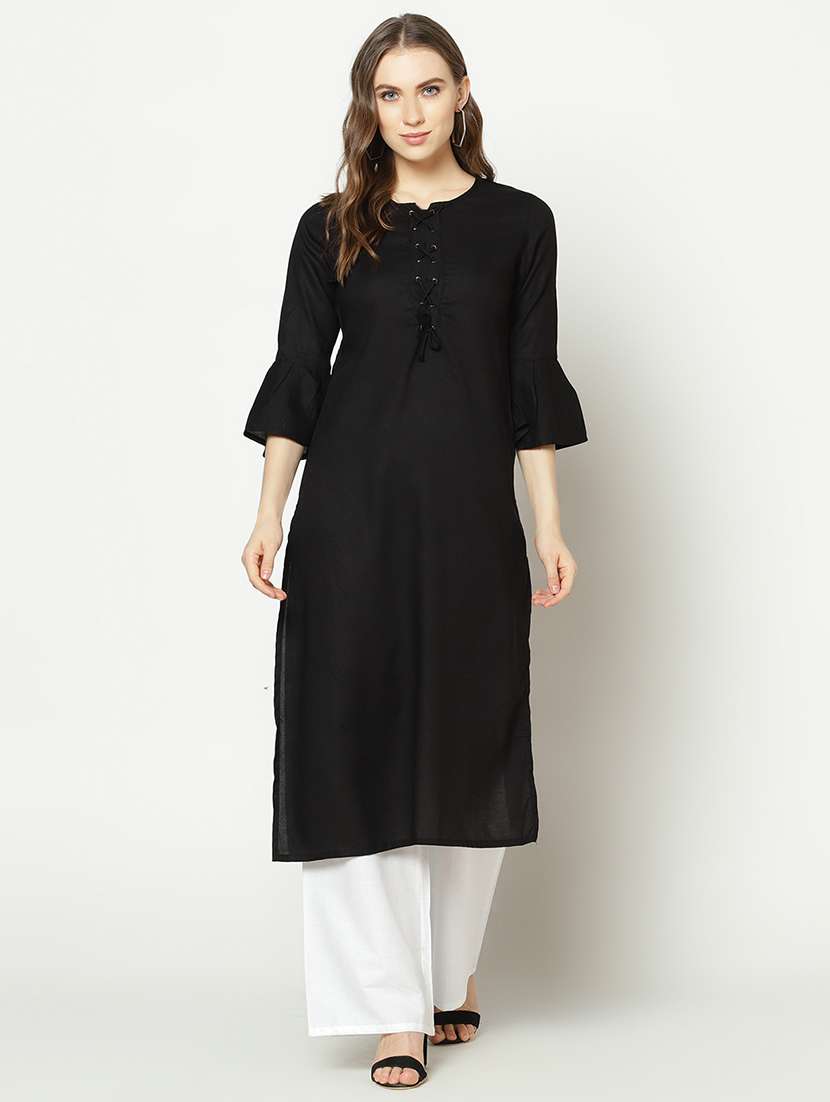 solid straight kurta