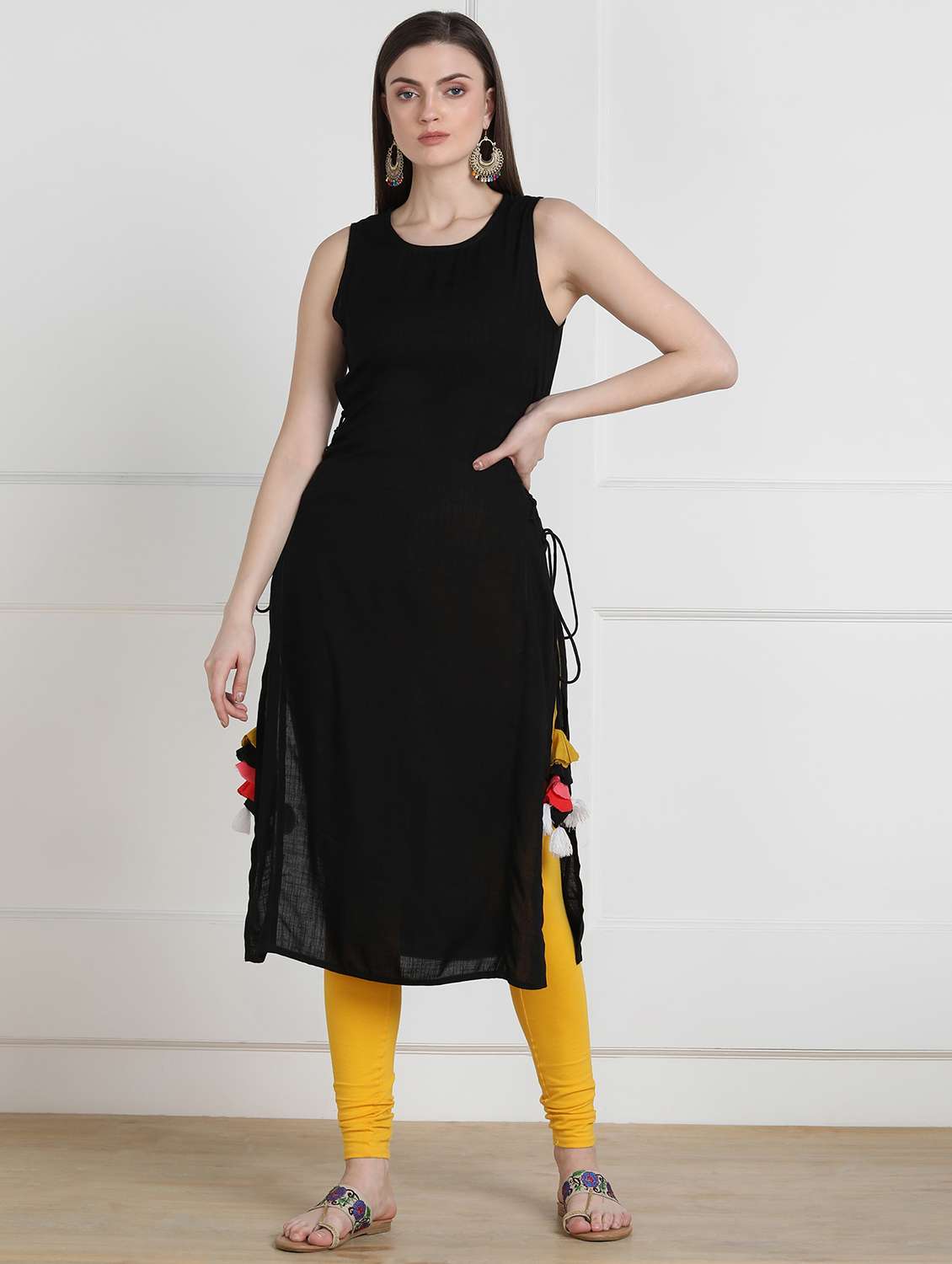 solid straight kurta