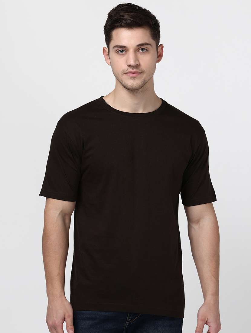 brown solid t-shirt