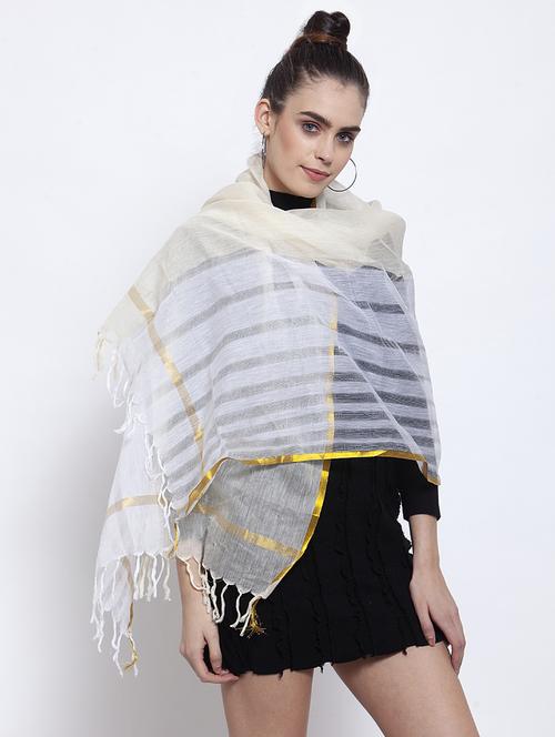 grey pure silk stole - 17566141 - Standard Image - 0