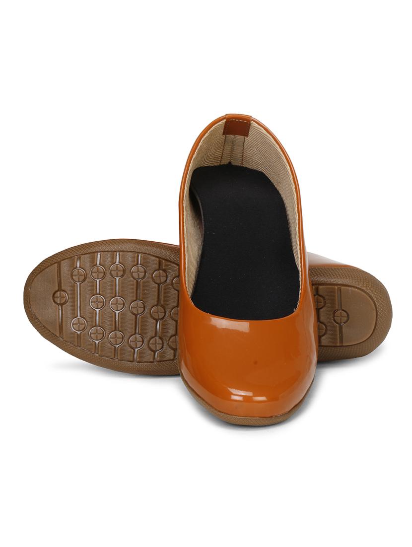 tan pvc slip on ballerina - 17566442 - Standard Image - 2