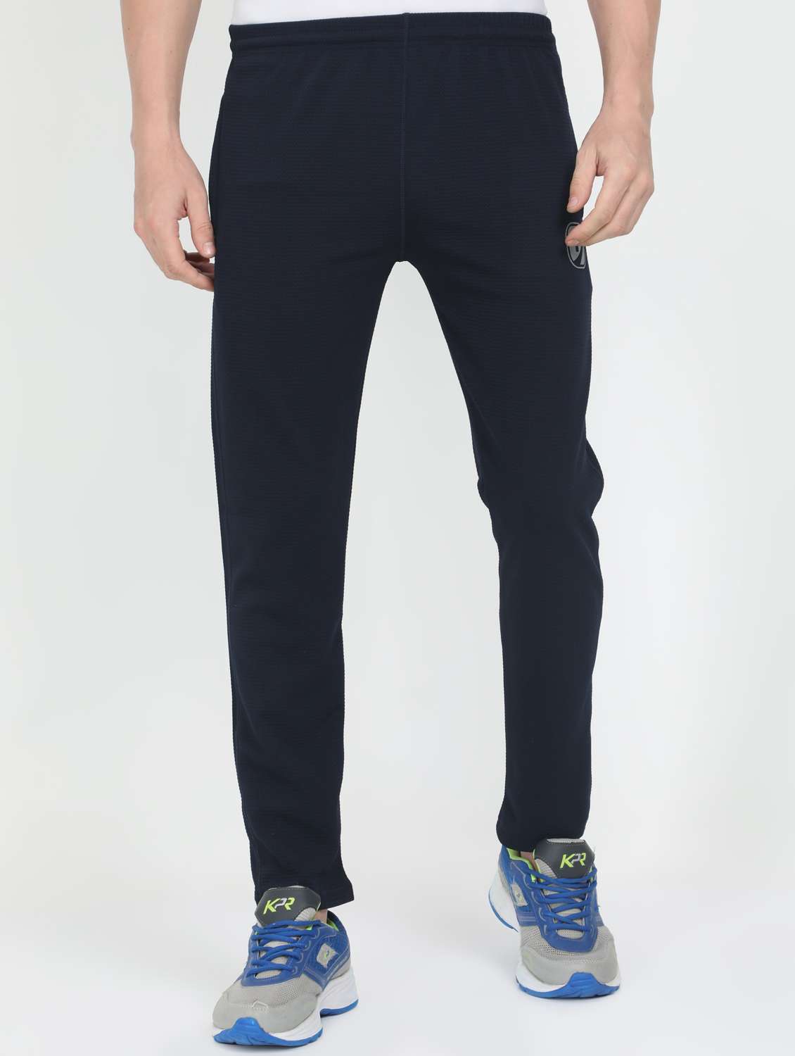 navy blue solid full length track pant