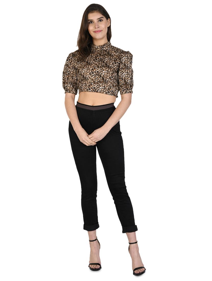 mock neck animal print top - 17566568 - Standard Image - 2