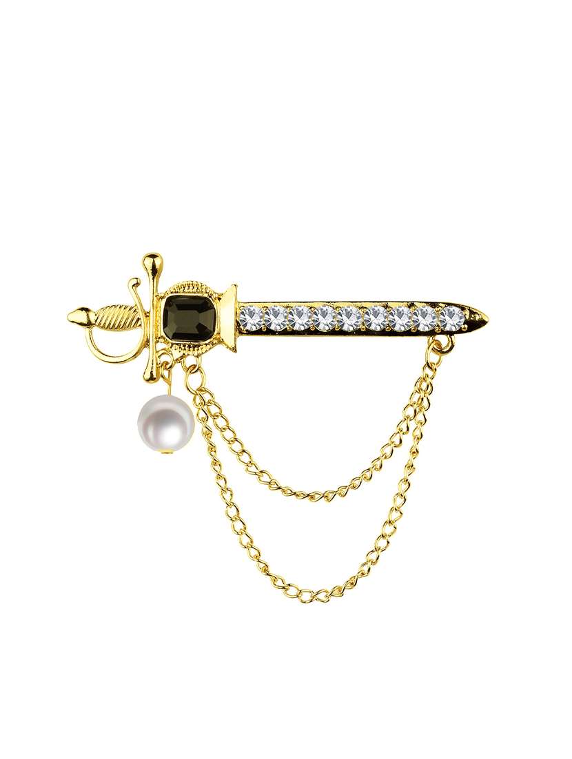 gold metal alloy brooch