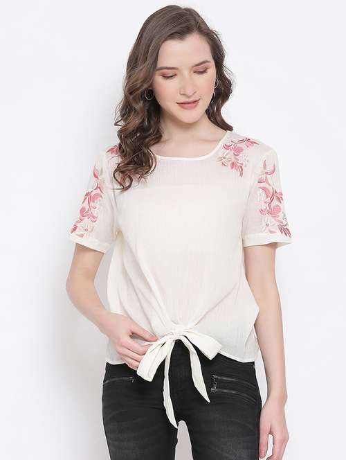 women's straight round neck top - 17567048 -  Standard Image - 0