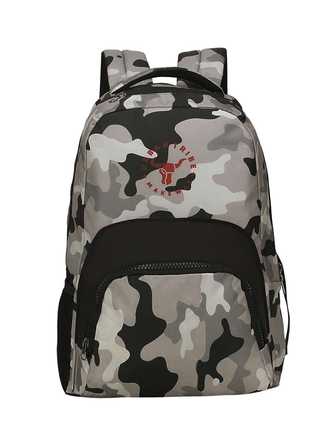 grey polyester backpack
