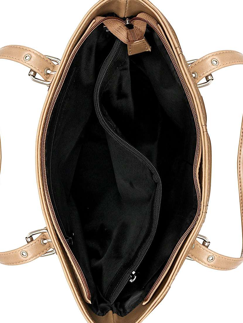 nude leatherette (pu) handbag - 17567278 - Standard Image - 2