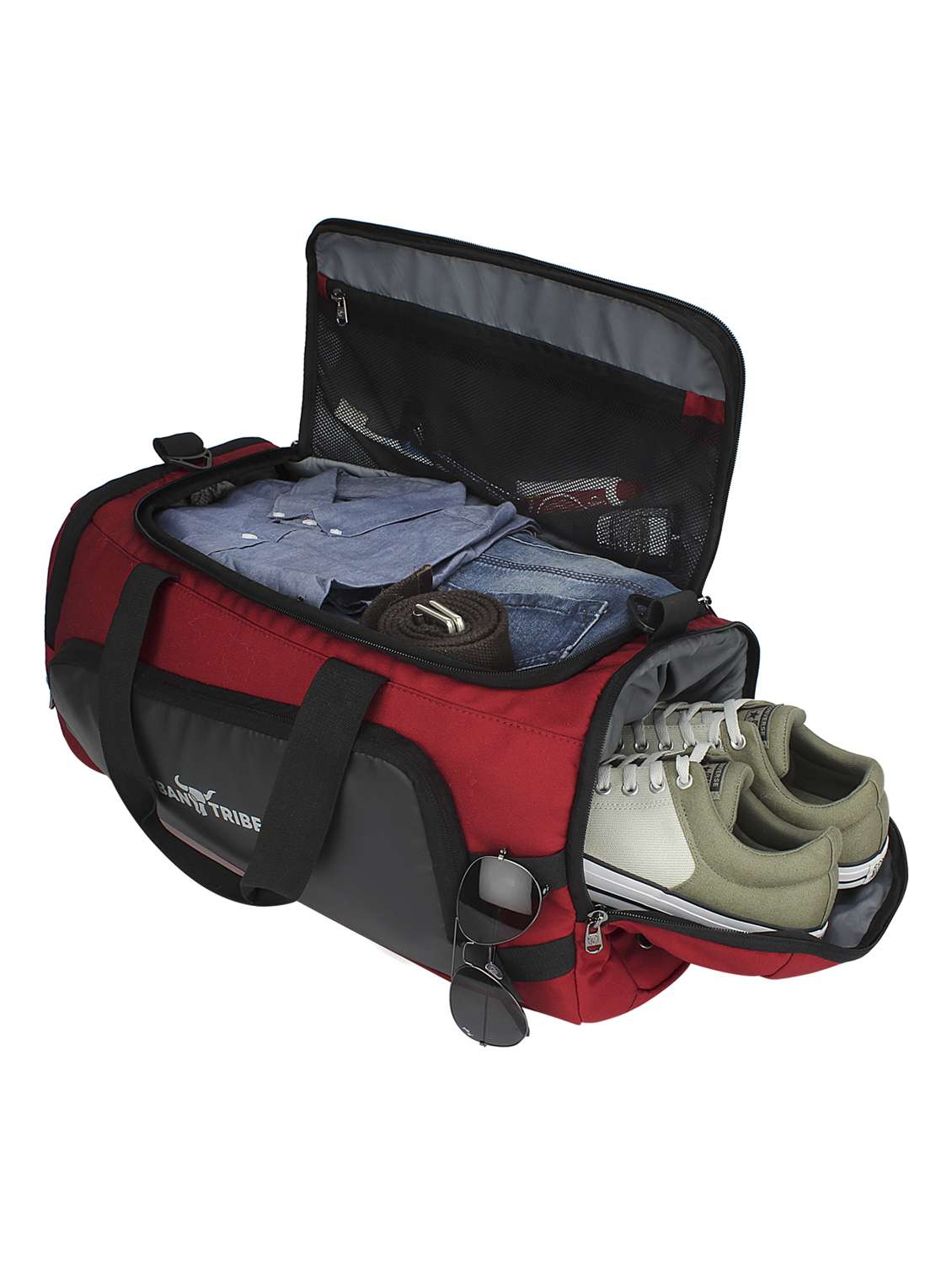 red polyester dufflebag - 17567612 -  Standard Image - 2