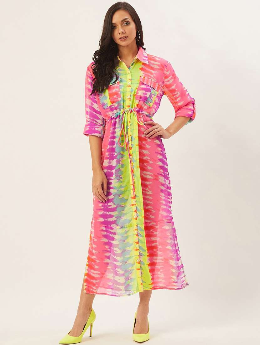 women's fit & flare tie & dye dress