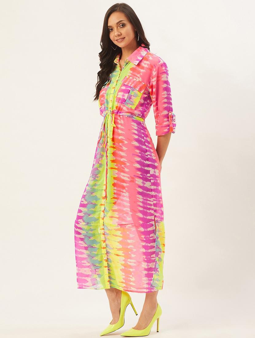 women's fit & flare tie & dye dress - 17568650 - Standard Image - 2