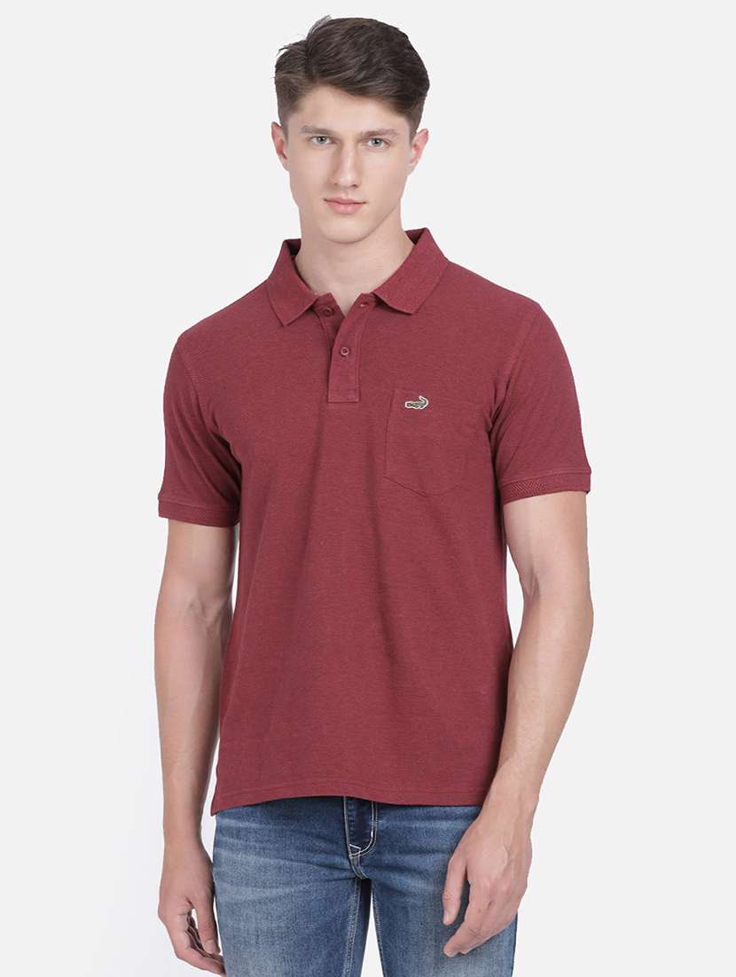 maroon solid polo t-shirt