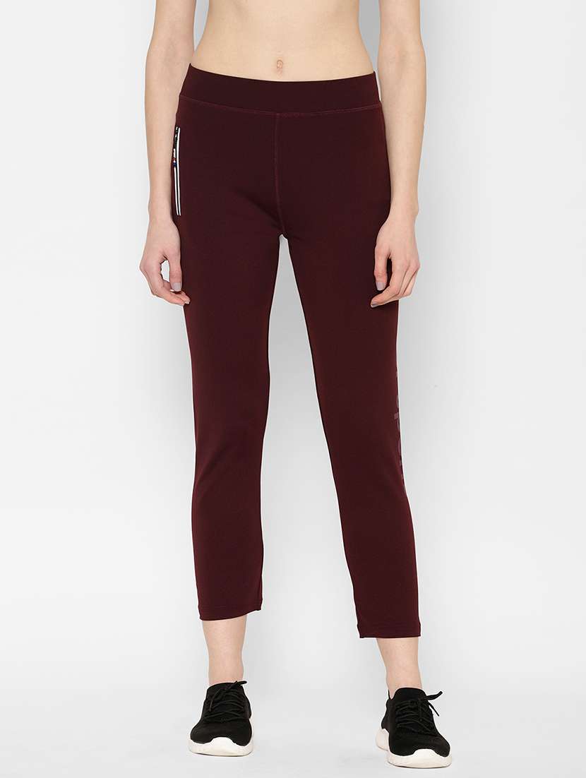 mid rise solid track pant