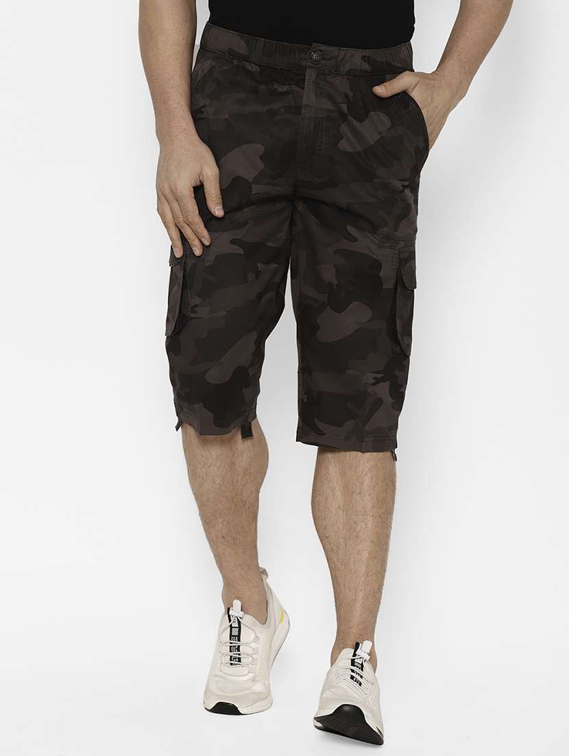 olive green camouflage three - fourths