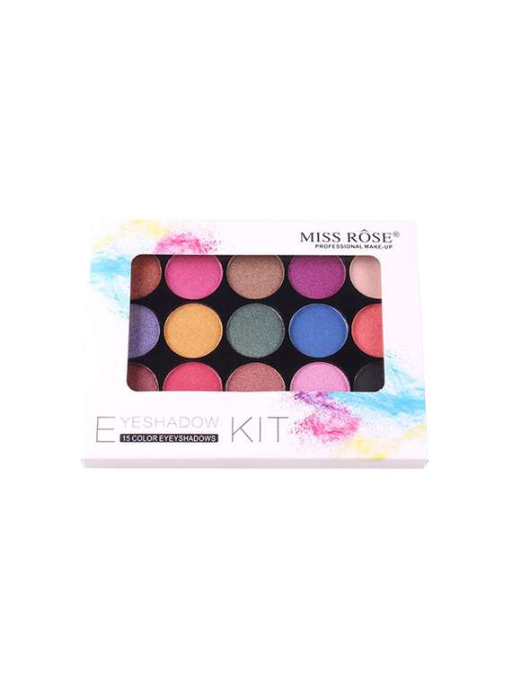 miss rose professional make-up 15 multicolored eyeshadow kit (7001-077my1) 22g