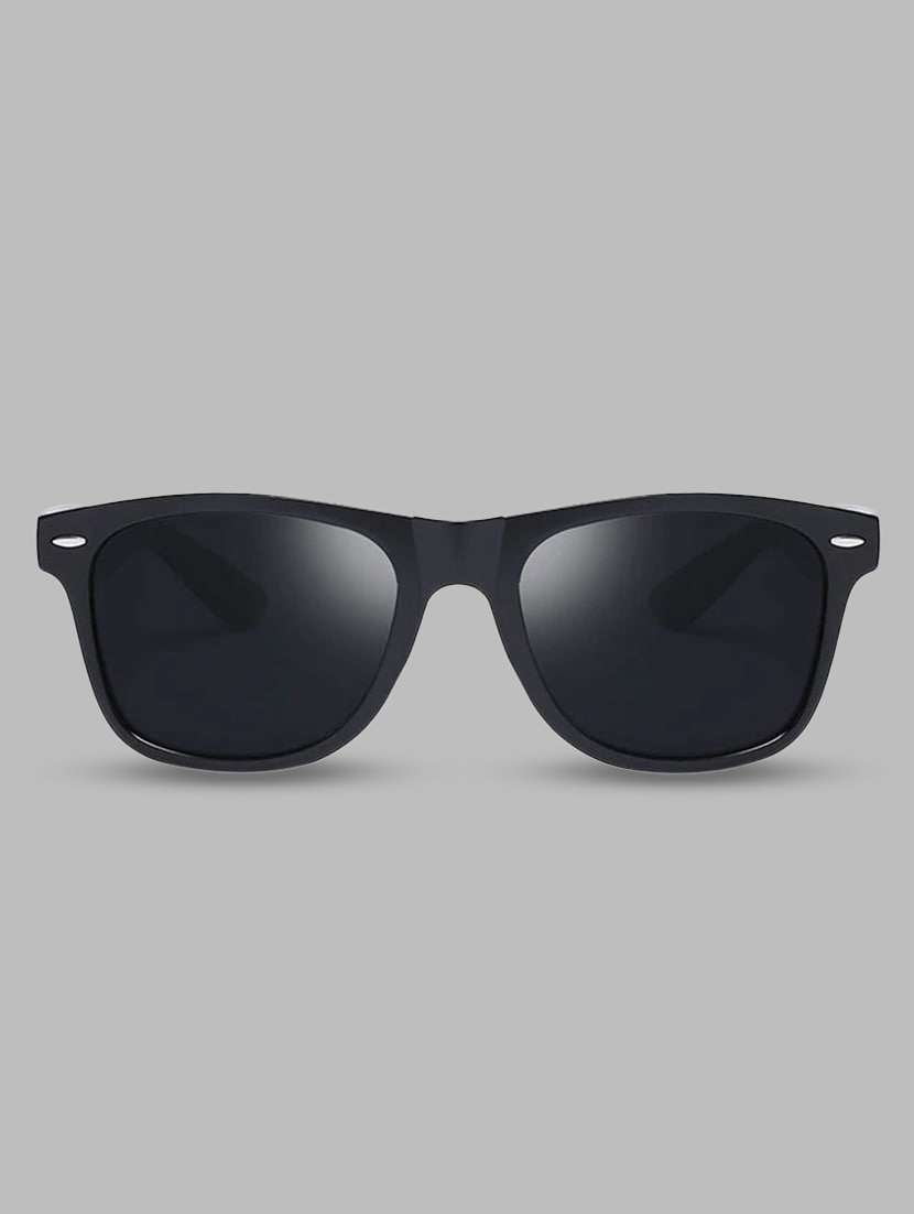 lorenz matte finish rubber sunglasses for men & women (lens-brown||frame-black) | sn-1