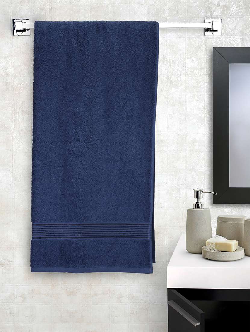 lorena 100% cotton super-soft terry towels -1pc bath towel (d`ross) solid-navy blue