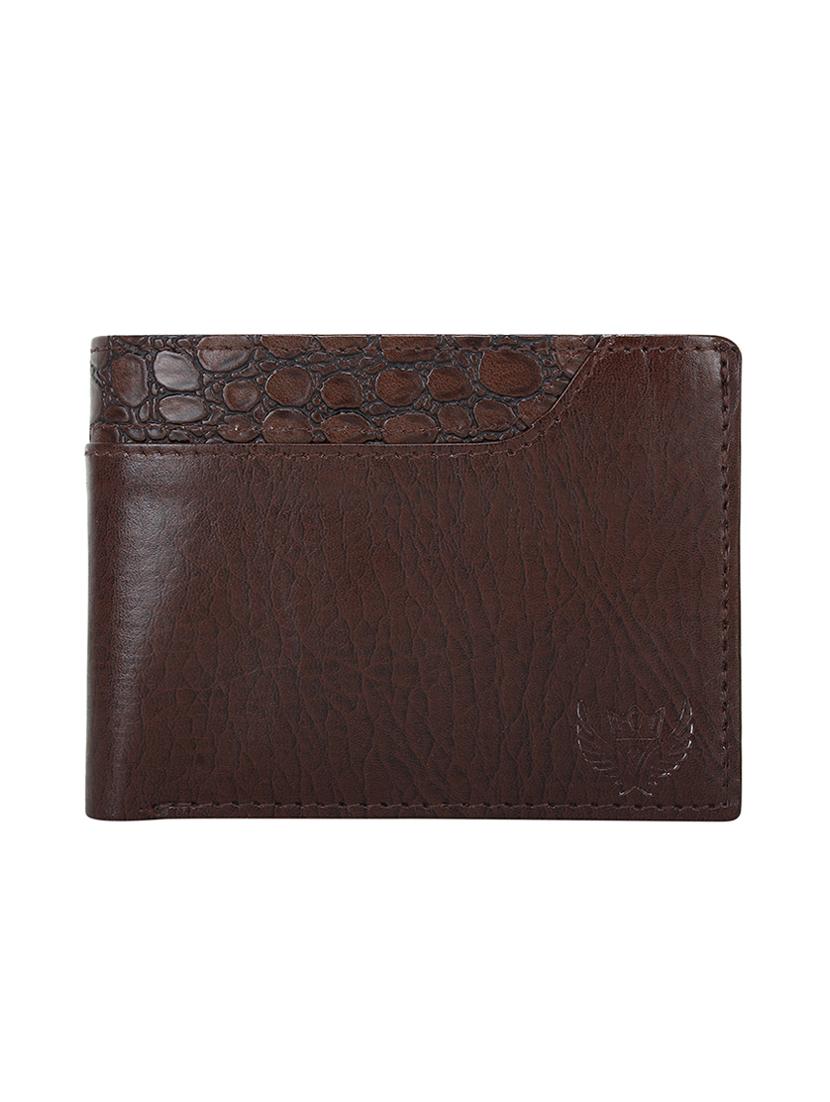 brown leatherette wallet