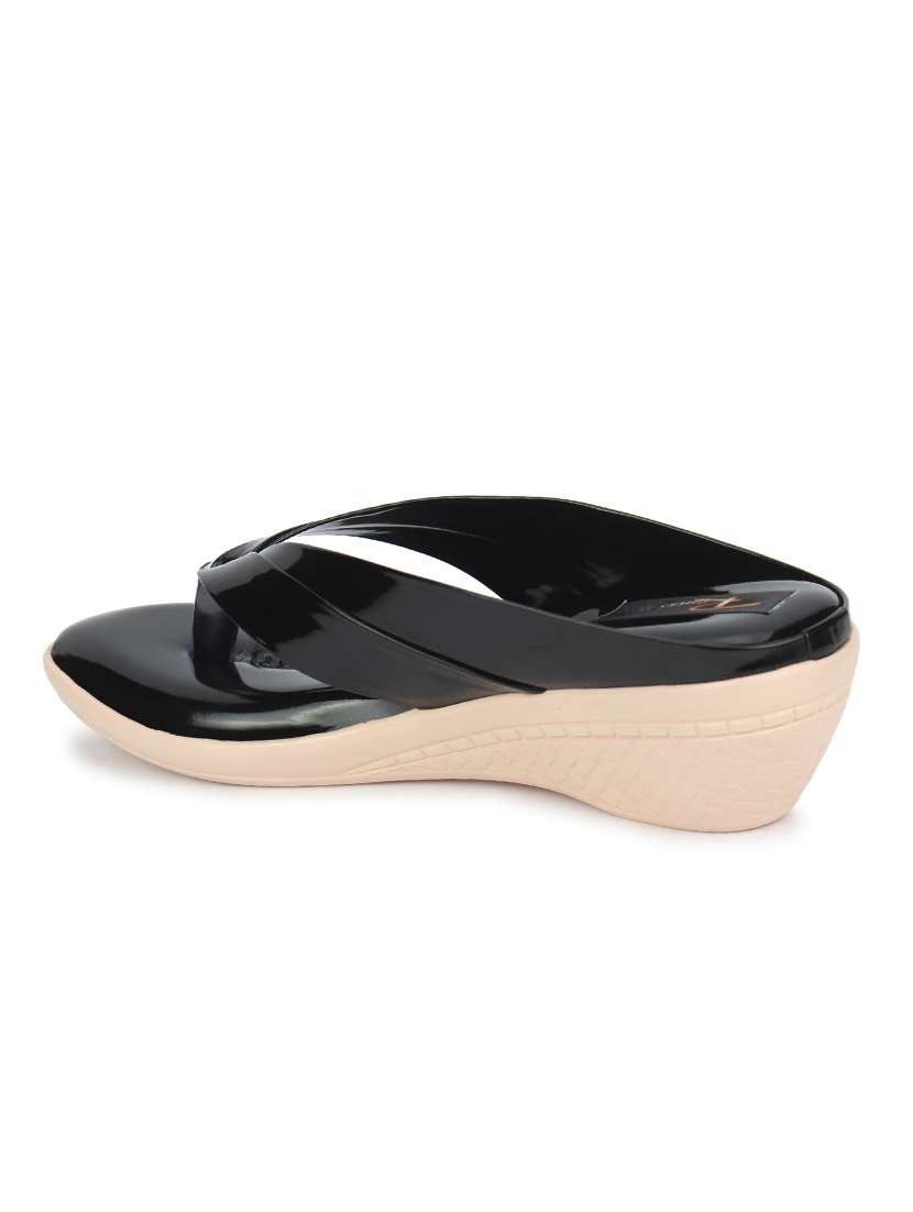 black synthetic toe separator sandals - 17574472 -  Standard Image - 2
