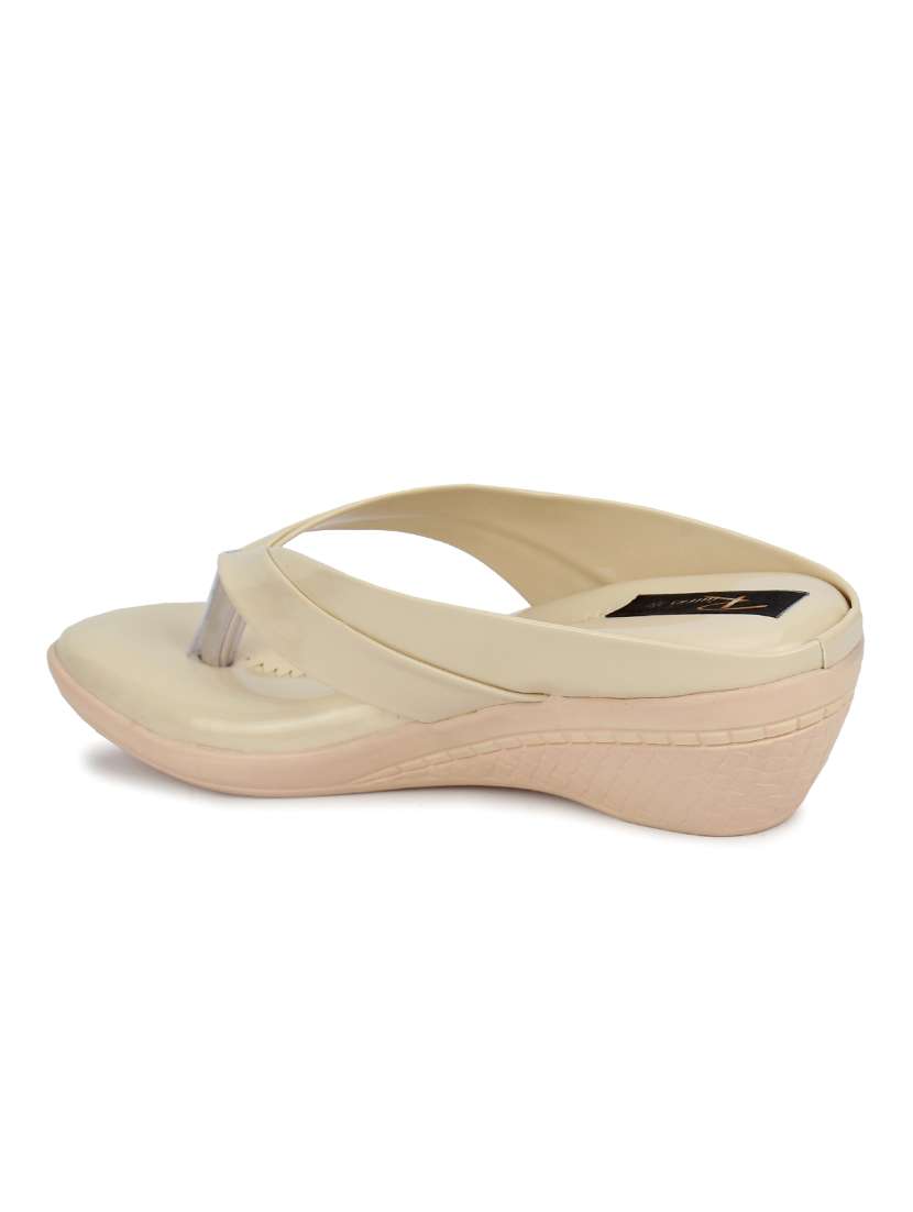 nude synthetic slip on sandals - 17574473 -  Standard Image - 2