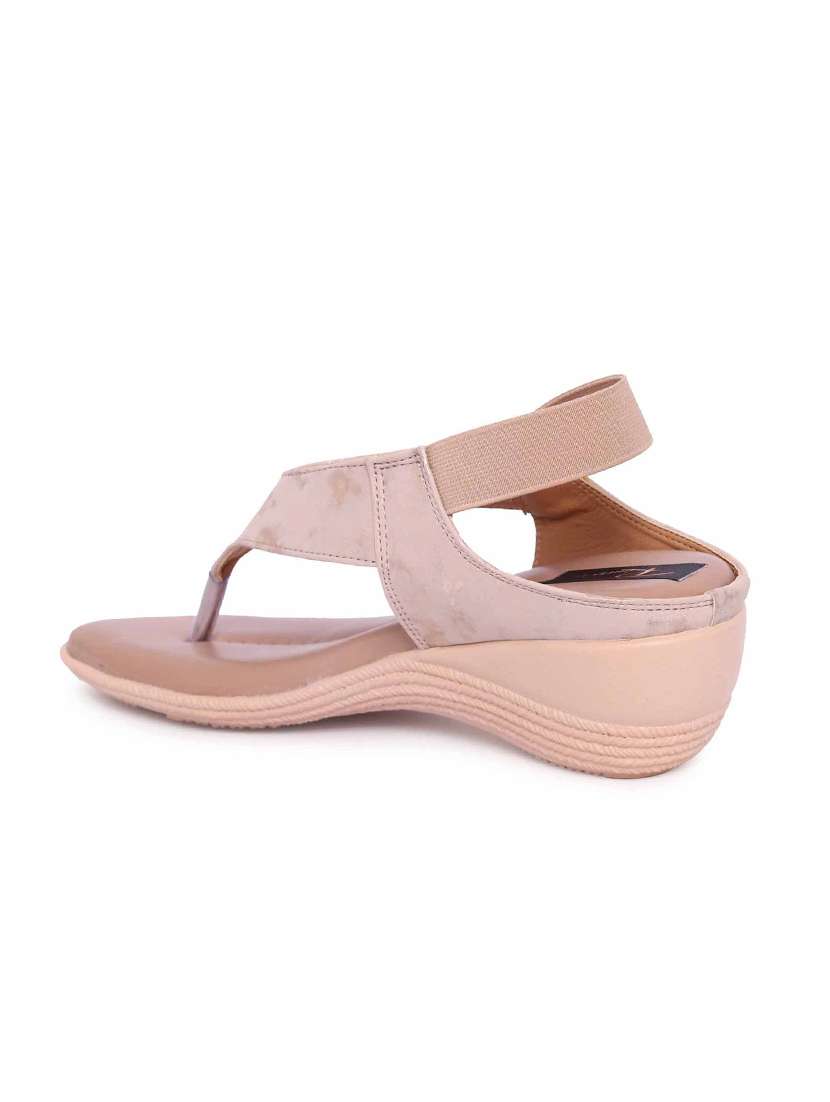 nude leatherette back strap sandals - 17578153 - Standard Image - 2