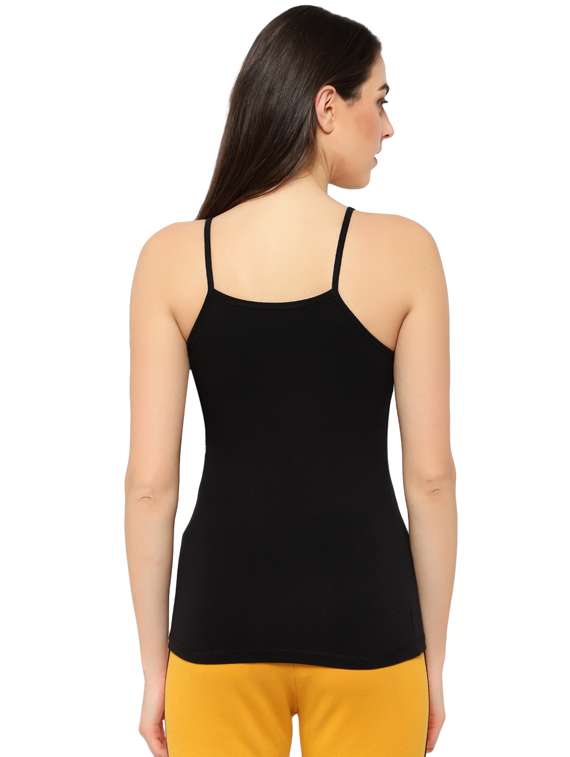 black solid cotton camisole - 17579349 - Standard Image - 2
