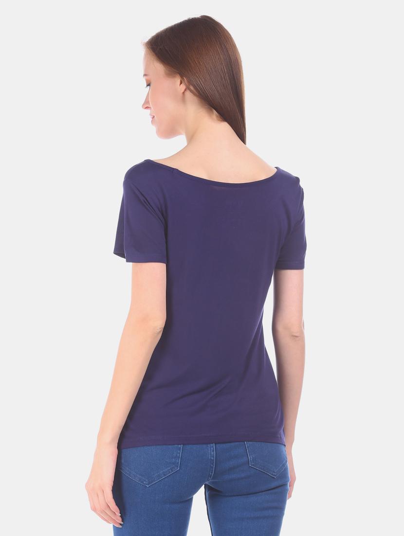 boat neck graphic tee - 17581216 - Standard Image - 2