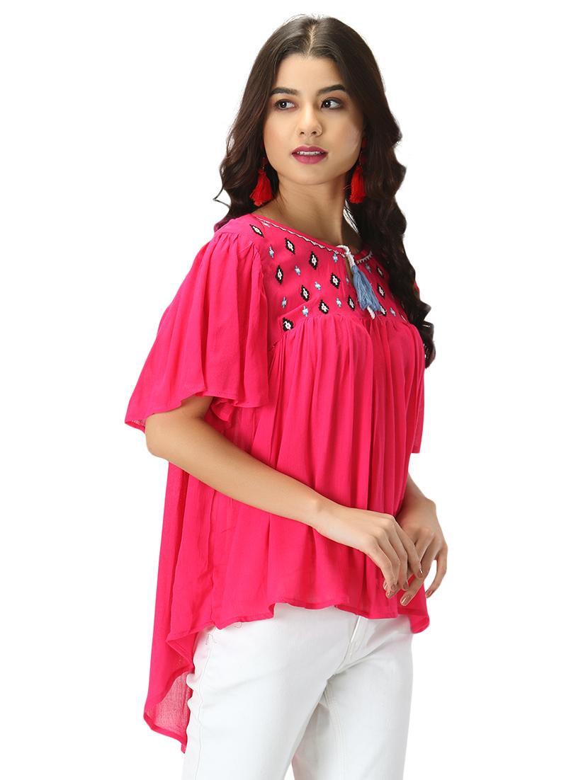tie up neck high-low top - 17582173 - Standard Image - 2