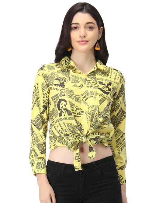 women's crop collared top - 17582179 - Standard Image - 0
