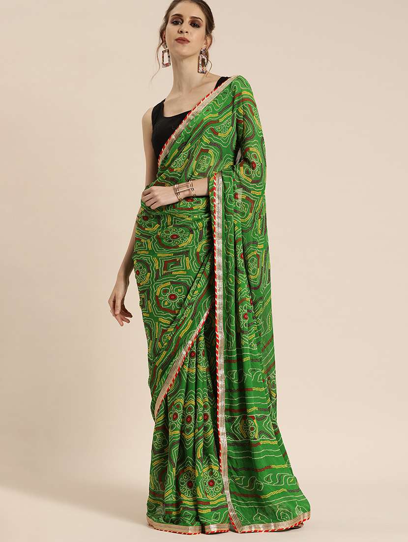 bandhani printed saree with blouse
