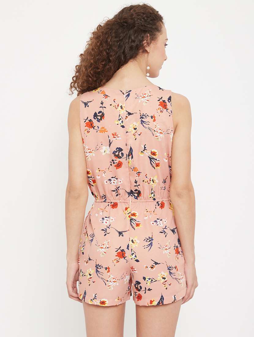 drawstring waist floral romper  - 17583901 -  Standard Image - 2