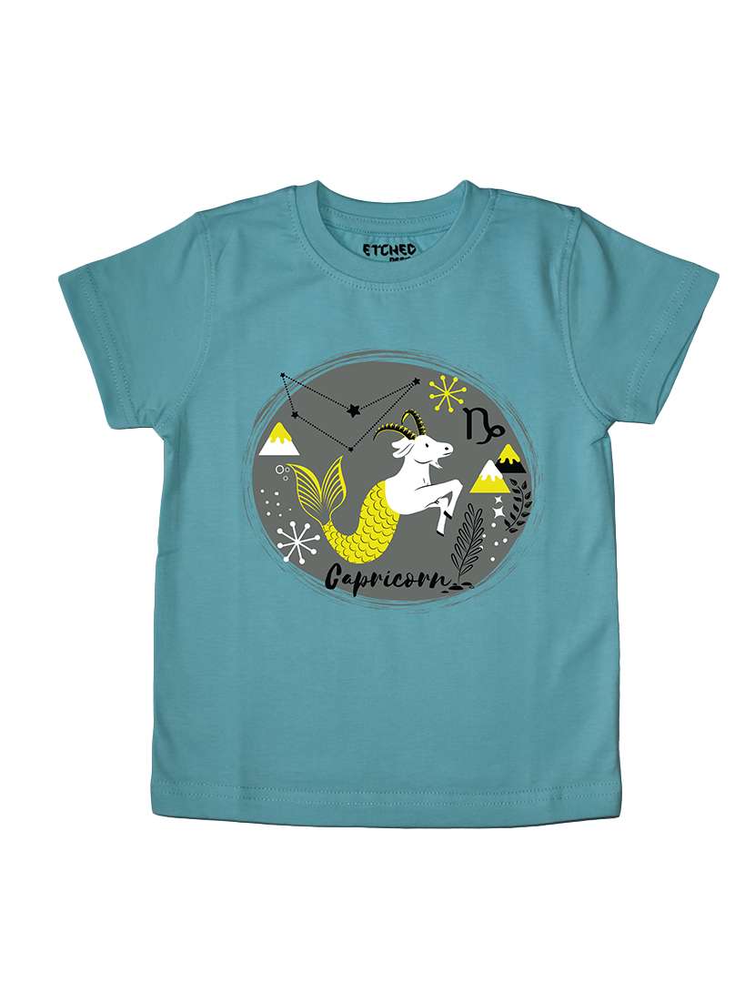 etched design boys zodiac sign tshirt "capricorn"