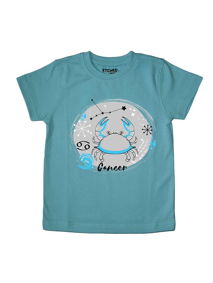 etched design boys zodiac sign tshirt "cancer"