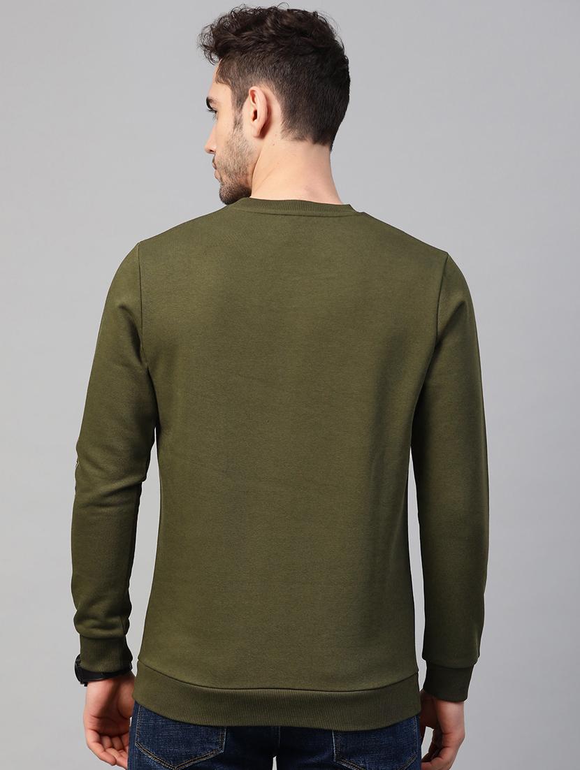 olive green printed sweatshirt - 17584145 - Standard Image - 2