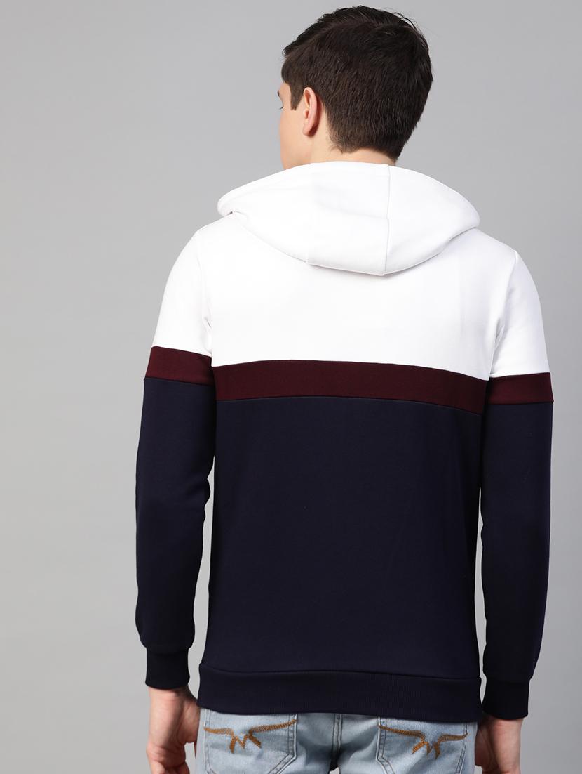 white color block cut & sew sweatshirt - 17584160 - Standard Image - 2