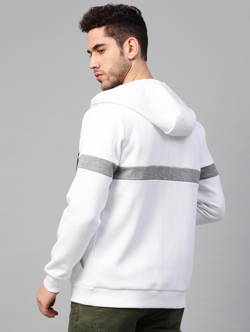 white color block cut & sew sweatshirt - 17584166 - Standard Image - 2