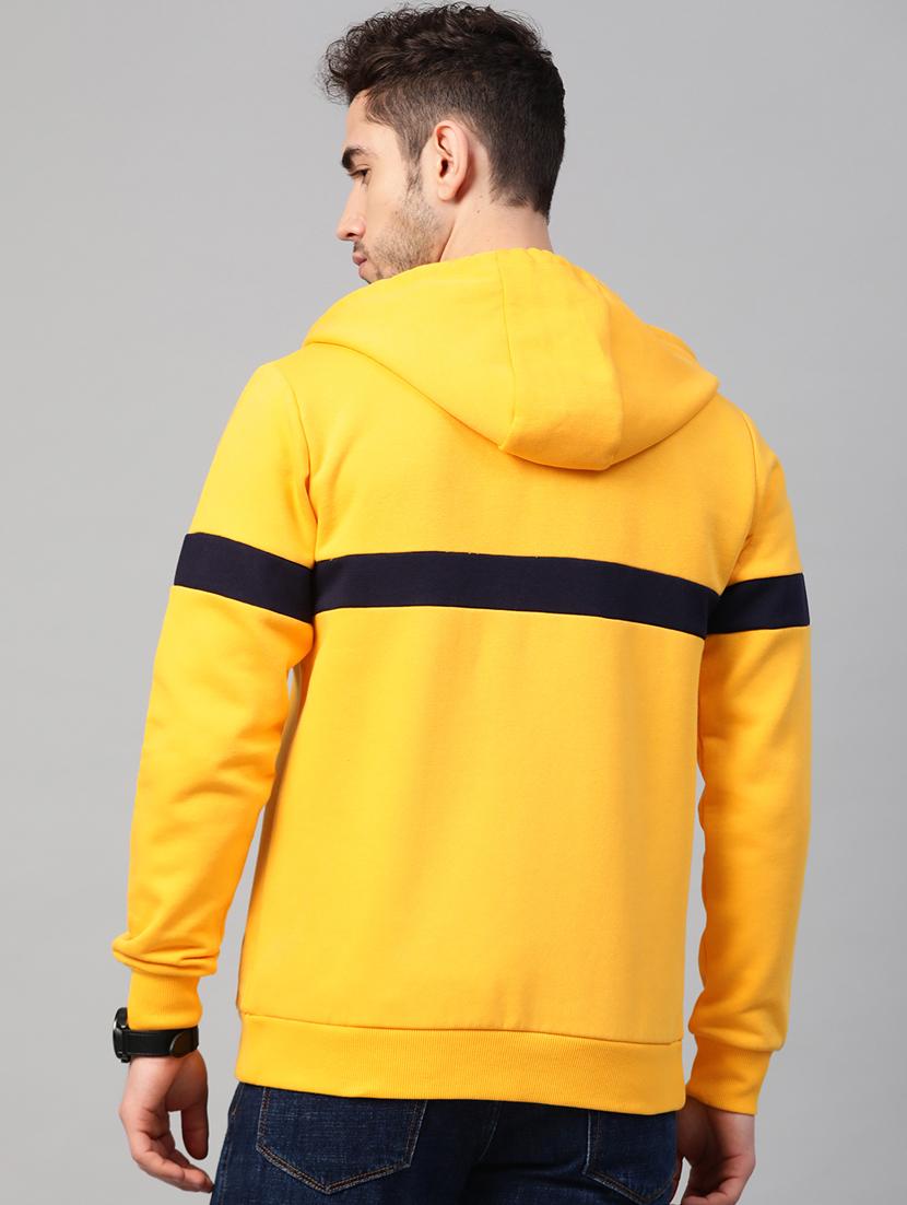 yellow color block cut & sew sweatshirt - 17584169 - Standard Image - 2