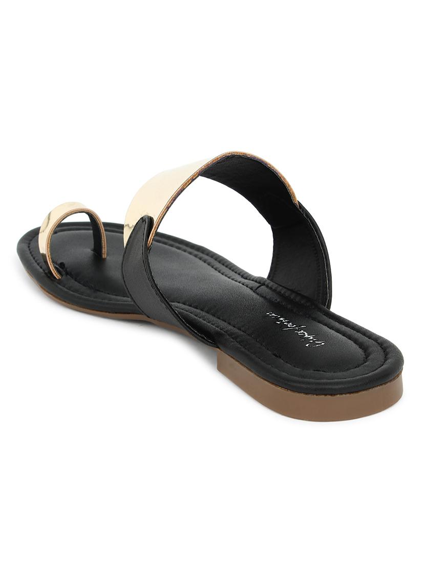 black synthetic slip on sandals - 17584944 - Standard Image - 2
