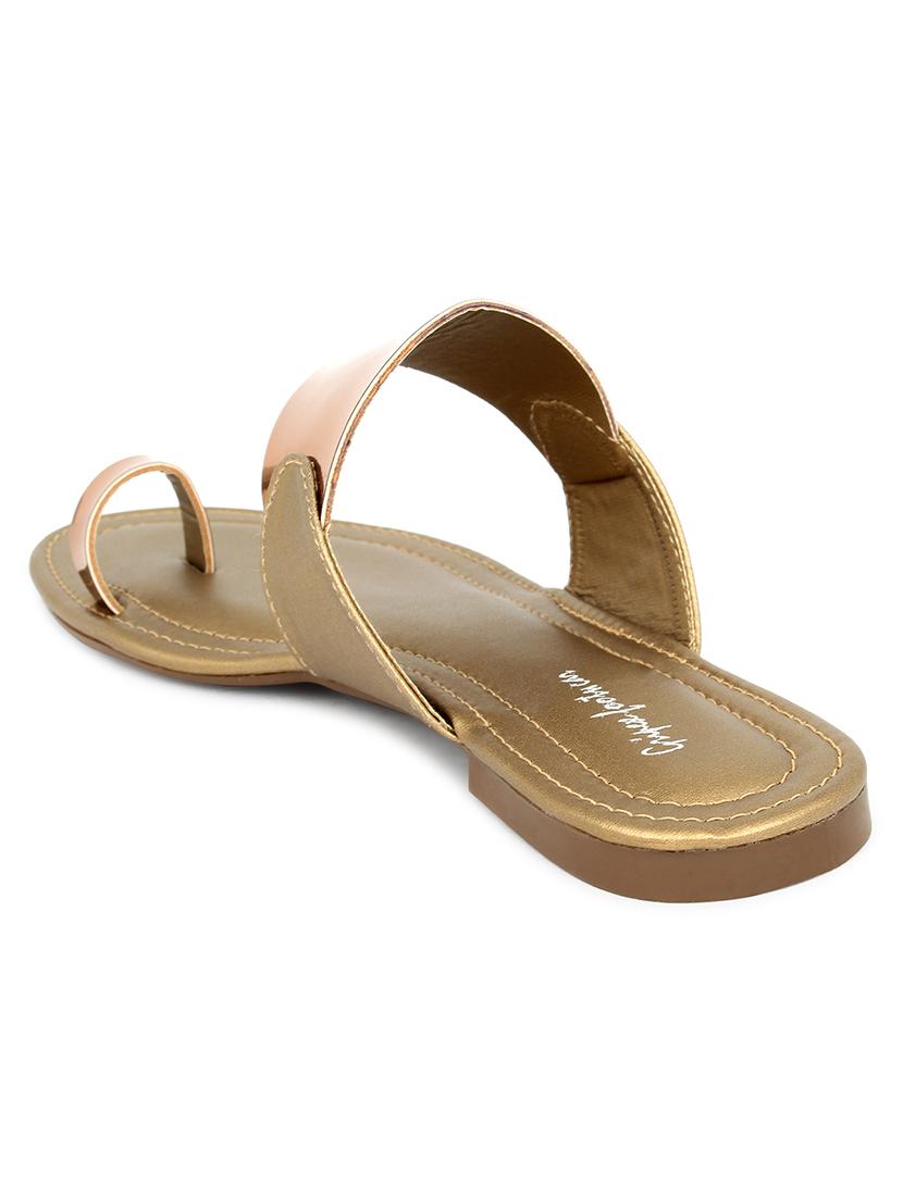 copper synthetic slip on sandals - 17584946 - Standard Image - 2